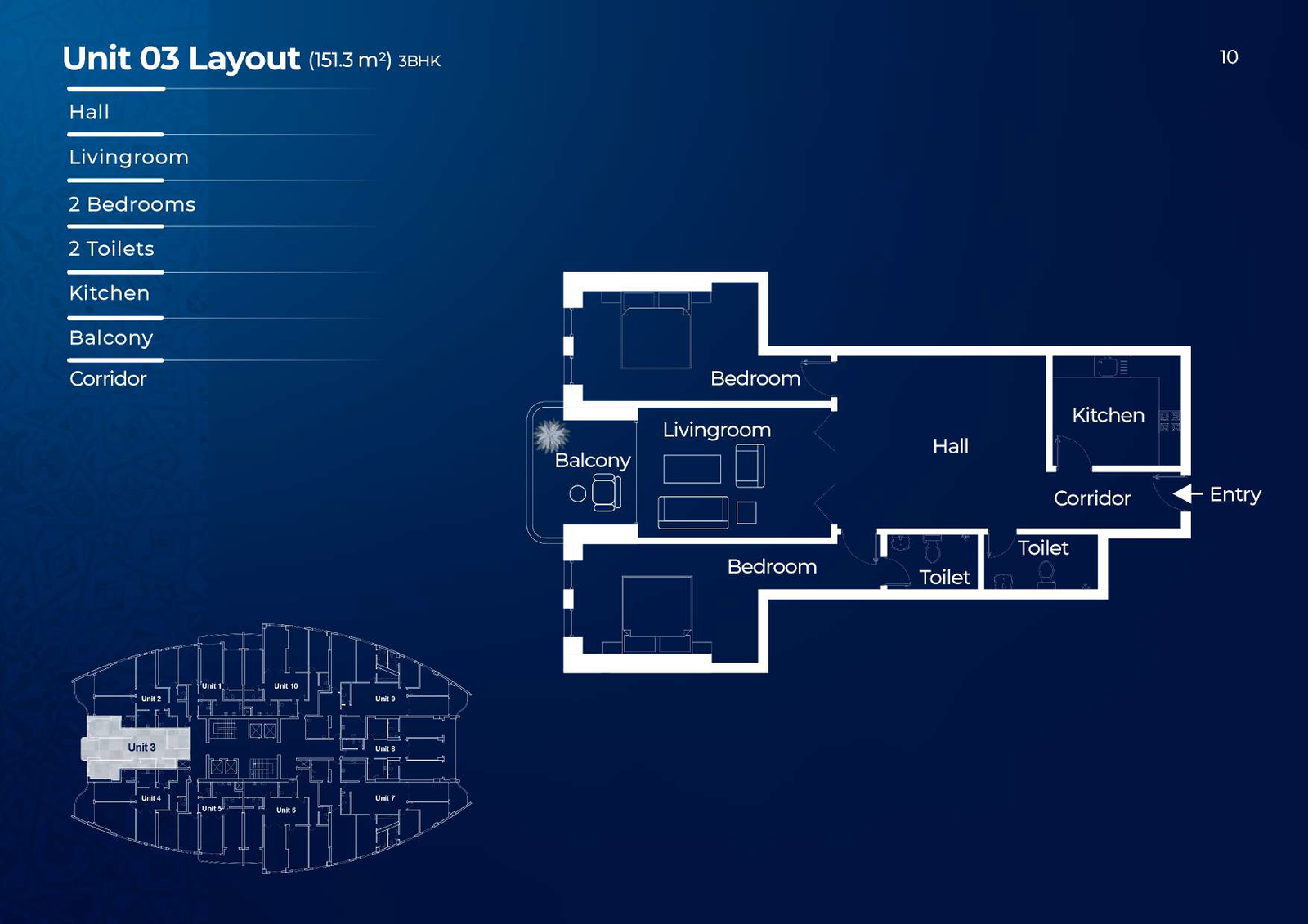 LB-F1-003 3BHK third floor for sale