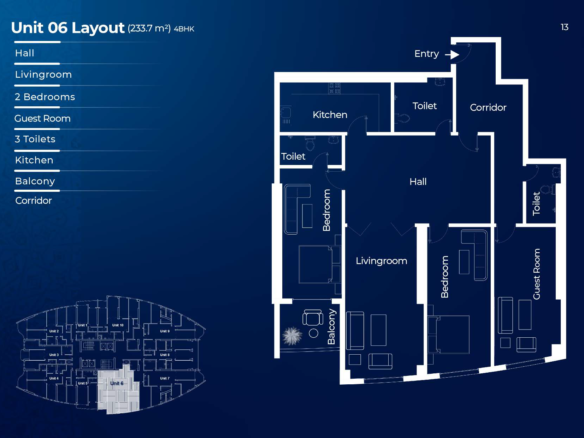 4BHK third floor for sale